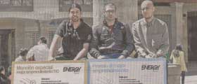 Los 3 ganadores del Energy Starter en la foto de primera página de Heraldo de Soria de hoy