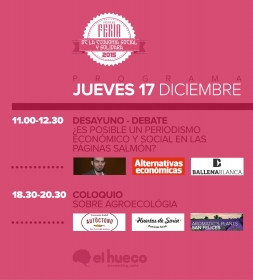 Periodismo económico y agricultura ecológica, hoy en la Feria de Economía Social